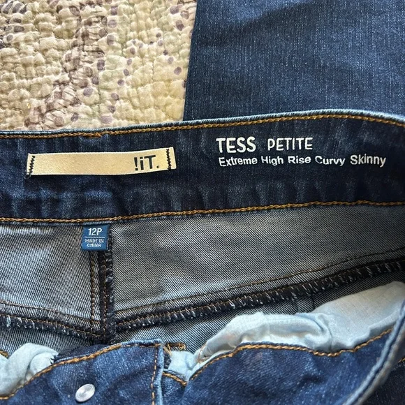 !it Jeans- “Tess Petite Extreme High Rise Skinny” Double Button Jeans- Size 12P - Picture 7 of 11